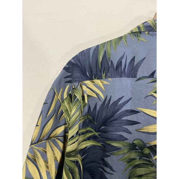 Tommy Bahama Tropical Palm Silk Camp Shirt XL Resort Loop Collar Beach Hawaiian - Picture 6 of 11